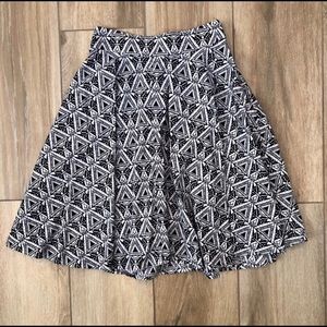 Geometric Black & White Long Skirt